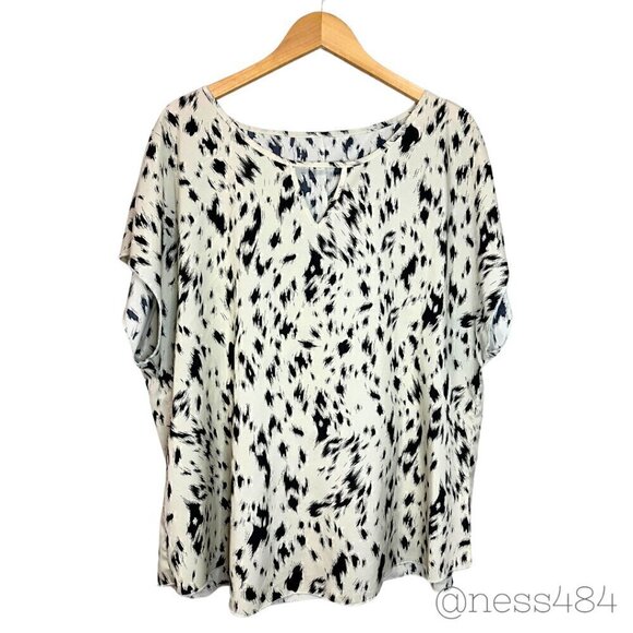 Shein Cow Print Blouse Size 3XL - Picture 1 of 4